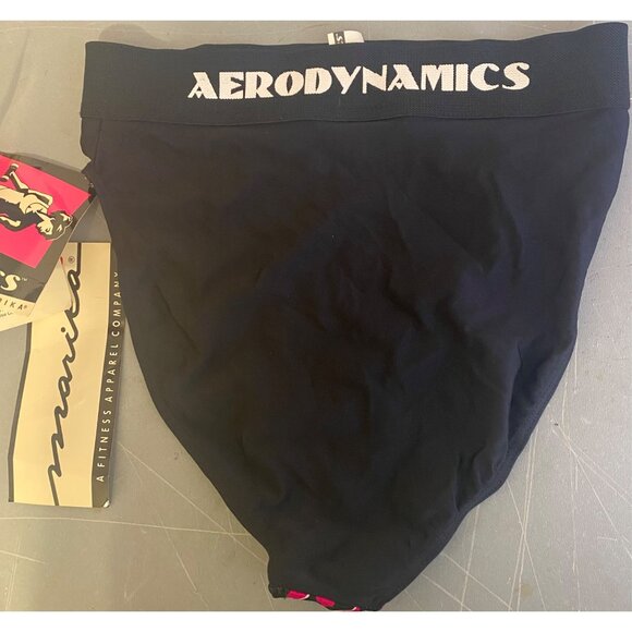 Vintage Aerodynamics Marika 80s Dance Geometric Cheeky Briefs Hi Cut Exercise L - Picture 4 of 6